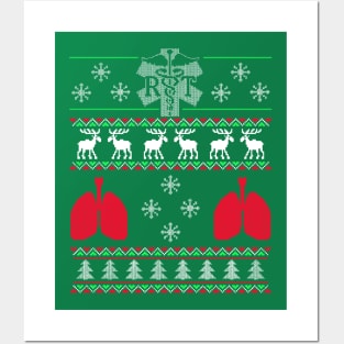 Christmas Xmas Respiratory Therapist RT Posters and Art